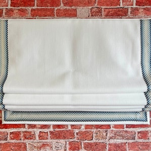 Custom Order: Relaxed Roman Shade, custom roman shade, linen roman shade with chain mechanism, decorative trim TREND 04543, window treatment