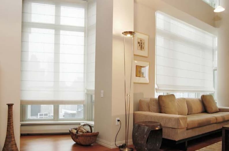 Flat Sheer Roman Shade white Sheer Shade With Etsy