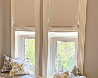 100% Linen Relaxed Roman Shade "Palmyra", shades with cordless mechanism, linen roman shades, window treatment, custom roman shades