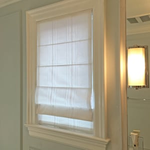 Custom Roman Shades,  Fabric Spinello, chain mechanism, Faux Linen Roman Shades, Roman Shades for Windows, Window Treatments