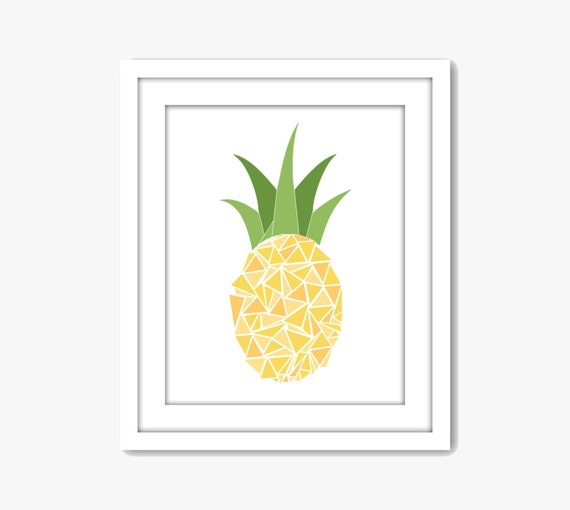 Items similar to Pineapple Geometric Print, Bar Cart Print, Summer