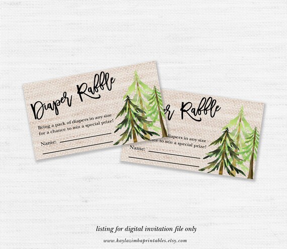 Lumberjack Boy Baby Shower Diaper Raffle Printable Wilderness | Etsy