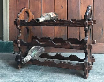 Rare Witco wooden Wine Bottle Rack Vintage Mid-Century