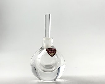 Mid-Century Orrefors Perfume Bottle Stopper Crystal Cut Art Glass Swedish Sweden Scandinvian Design 1960s