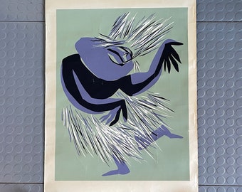 Vintage Silkscreen Pacific Dancer Motif