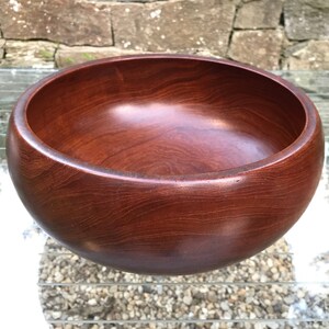 ESA Sowe Konst Teak Turned Bowl Centerpiece Vintage Mid-Century Swedish Scandinavian Fruit Dish image 2