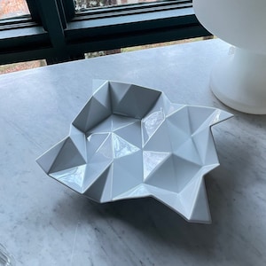 Vintage Origami White Rosenthal Platter Folded Porcelain image 1