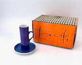 La Gardo Tackett Cups Six C 14 Demitasse Porcelain Espresso Tea Cups Saucers Vintage Mid-Century Modernist New in Box Schmid Japan