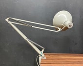 Vintage LUXO Articulating Clamp Desk Lamp Jac Jacobsen Gray MCM 1980s Mid-Century Office Factory Work Architects Drafting