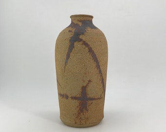 Studio Pottery Stoneware Slat Fired Vase Vintage Mid-Century