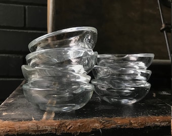 Ensemble 7 art verre ramekin Sushi plat baguettes reste sauce de soja DIP Cup bol Vintage Mid-Century moderne cendriers ramequin