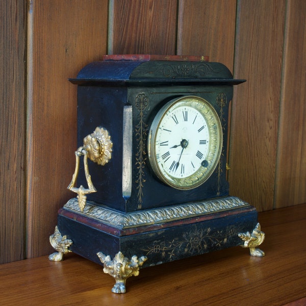 Wind up Antique Mantle Clock Etsy