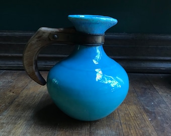 Gladding McBean El Patio Pottery Vase Teapot Wood Handle Bauer Catalina Pottery Franciscan GMB Wooden Vintage Mid-Century