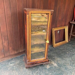 Victorian Glass Display Cabinet Case Velvet Vintage Antique Tramp Folk Art Curio Case Palmistry Carnival image 1