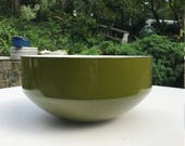 12 Inch Huge Michael Lax Green Salad Centerpiece Serving Pasta Bowl Copco Danish Vintage Modern Mid-Century Enamel Retro Mad Men