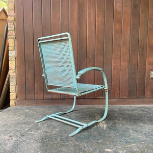 Art Deco Howell Spring Chair Vintage Rare Mid-Century Armchair Metal Porch Outdoor Patio Furniture image 3
