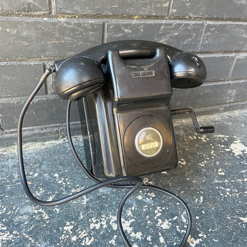 Early Kellogg 1000 Series Redbar Bakelite Wall Telephone Vintage Antique Phone Technology 20th Century image 1