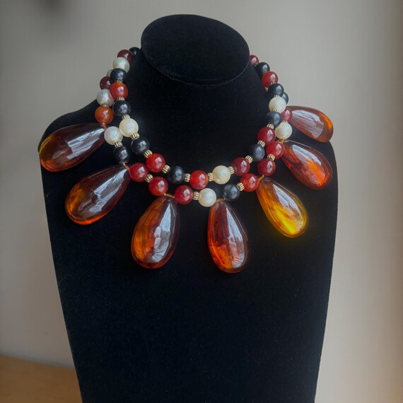 Vintage Bakelite Necklace Iced Tea - image 6