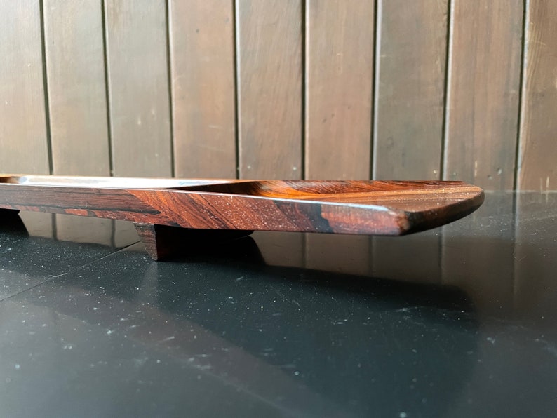 Vintage 1960s Jens H. Quistgaard Bow Tie Serving Tray in Palisander Rosewood for Dansk Rare Woods Collection Mid-Century Danish Modern image 5