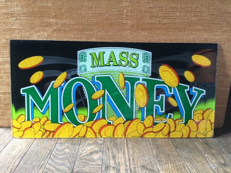 Mass Money Sign Glass Arcade Bar Art Slots Casino Panel Slot Machine Vintage 1 Arm Bandit Gambling Artwork Design image 1