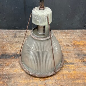 1950s Holophane Factory Ceiling Light Vintage Industrial Shop Lamp image 5