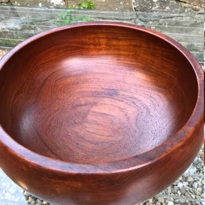 ESA Sowe Konst Teak Turned Bowl Centerpiece Vintage Mid-Century Swedish Scandinavian Fruit Dish image 4