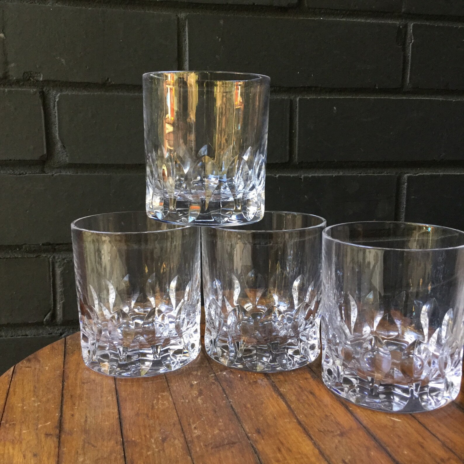 Cartier Gilles Crystal Straight Sided Lowball Glasses Whisky Etsy