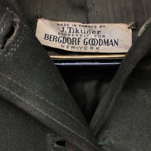 Olive Suede Cape Bergdorf Goodman France New York Green Cloak image 3