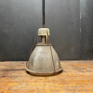 1950s Holophane Factory Ceiling Light Vintage Industrial Shop Lamp image 3