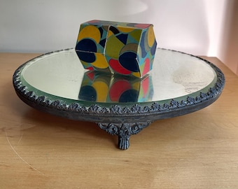 Vintage Mirrored Plateau Tray Art Deco Mid-Century Eras
