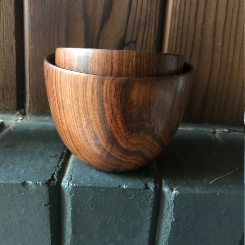 Pair of Turned Brazilian Rosewood Bowls Vintage Midcentury Etsy