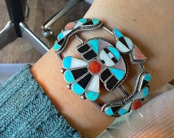 70s Vintage ZUNI Bangle silver925 ズニ族 Vintage Zuni Native