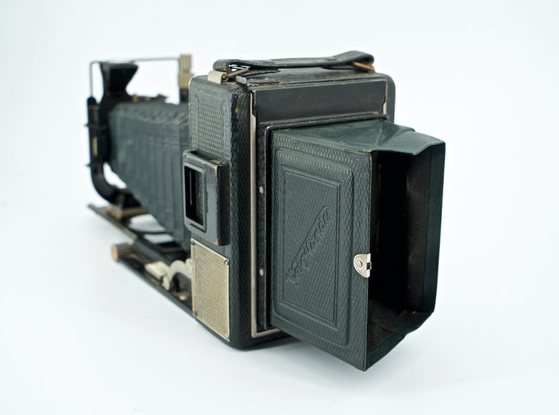 Vintage Folding Camera Voigtlander Bergheil 9 x 12 Heliar f4.5 13.5cm 135mm Compur image 7