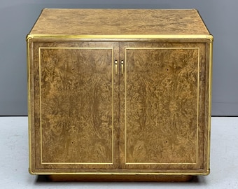 John Stuart Disco Chest Faux Tortoise Burlwood Cabinet Brass Post Modern Vintage Design