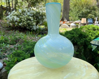 Vintage Glass Vase pinstripes dansk