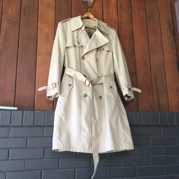 Vintage Christian Dior Trench Coat Jacket Tan - image 2