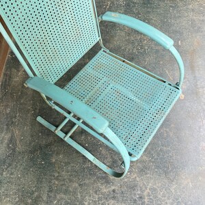 Art Deco Howell Spring Chair Vintage Rare Mid-Century Armchair Metal Porch Outdoor Patio Furniture image 6