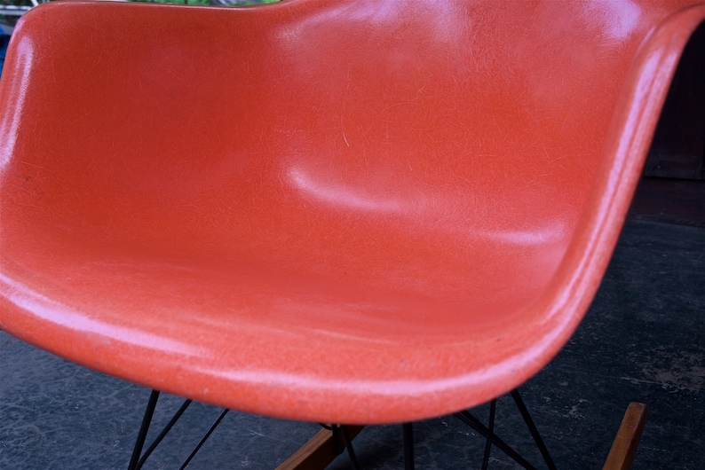 Herman Miller Rocking Chair Fiberglass Armchair Shell Charles&Ray Eames Vintage Mid-Century Modern afbeelding 7