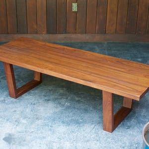 1940s American Studio Craft Walnut Minimalist Bench Vintage Mid-Century Leon Polk Frankl Post War Craftsman Unknown image 3