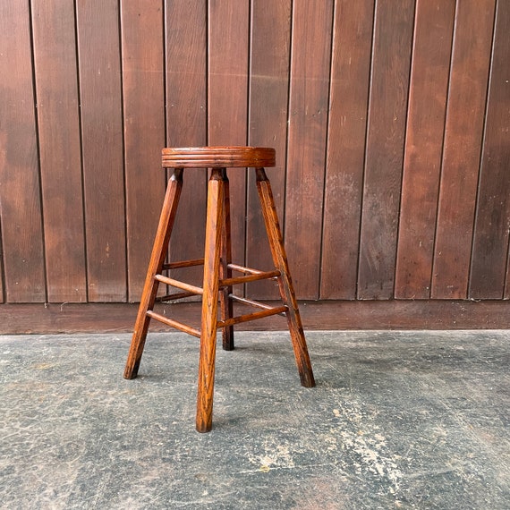 Antique Wooden Stool Octagonal Legs Vintage Industrial - Etsy