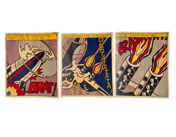 1966 ロイ・リキテンスタイン「私が発砲したとき」リトグラフ三連画 