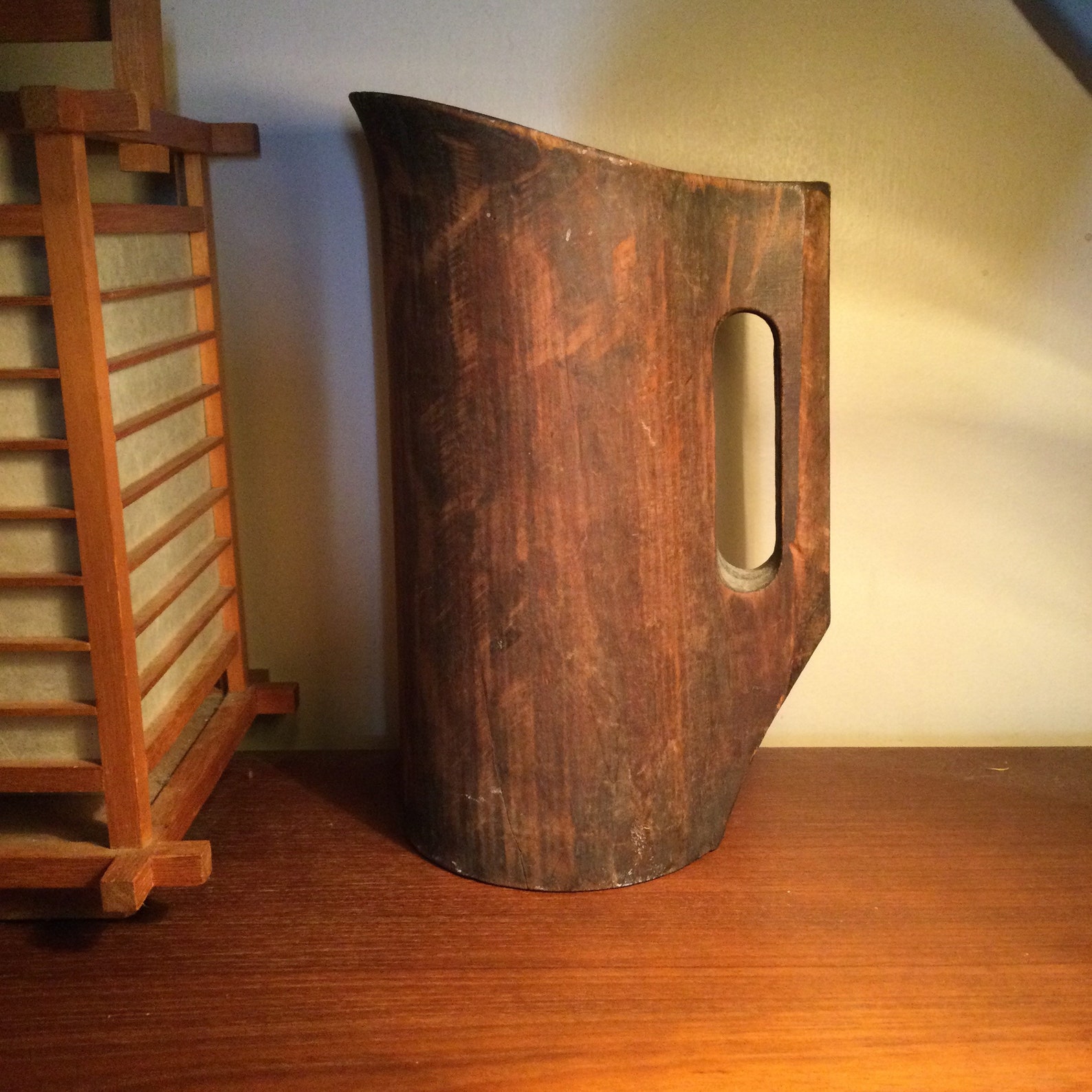 Primitive Wood Pitcher Noggin Treenware Etsy
