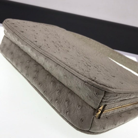 Vintage Grey Ostrich Purse - image 10