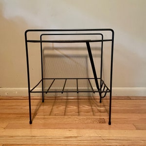 1950s Atomic Side Table Plant Stand Vinyl Record Holder Wire Mesh Expanded Metal Vintage Mid-Century Modernist image 4