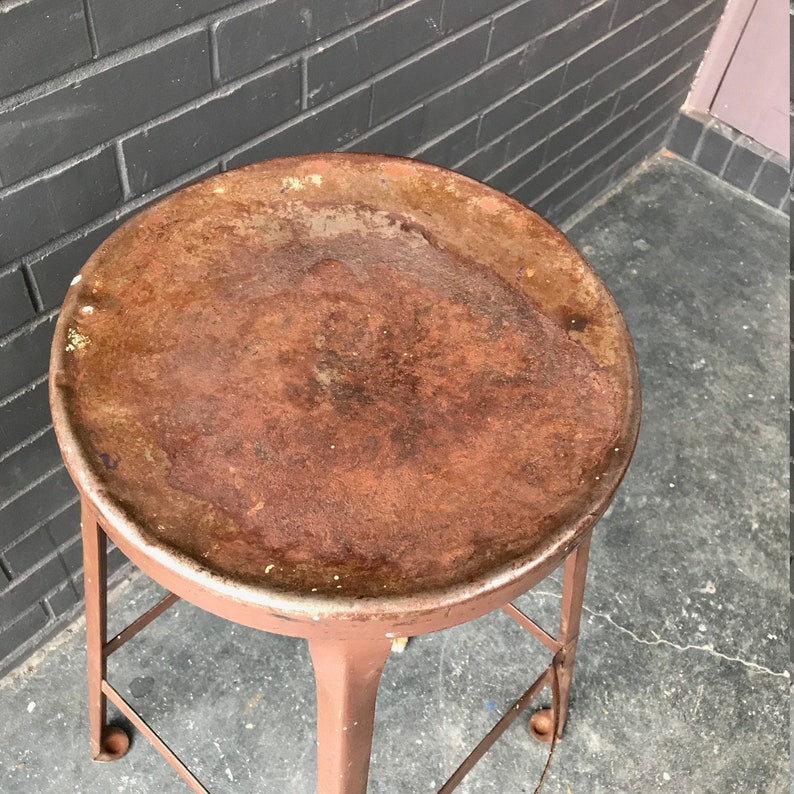 Vintage 1950s Industrial Tall Shop Stool Artist Craftsman WorkShop