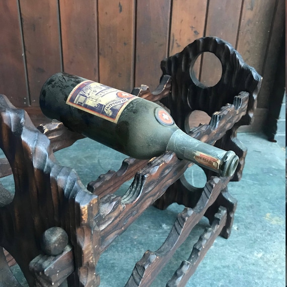 Rare Witco Wooden Wine Bottle Rack Vintage Mid-century - Etsy