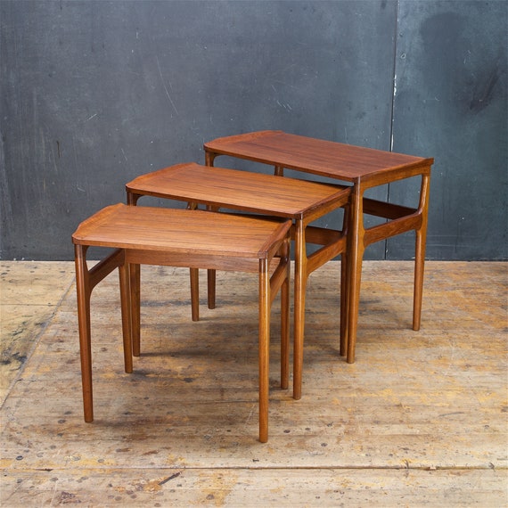 Teak nesting tables vintage deals