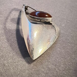 Niels Erik From Atomic Brooch Sterling Silver Amber Denmark NE Modern Modernist image 4