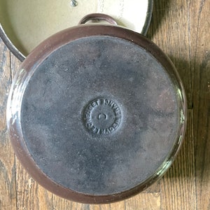 Vintage Le Creuset Pot Lid Chocolate Brown Enamel Cast Iron image 6