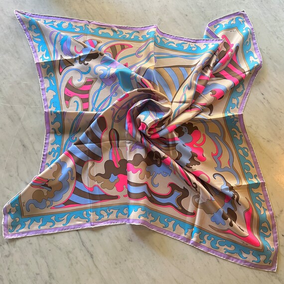 Psychedelic Emilio Pucci Silk Scarf 35” Foulard V… - image 4